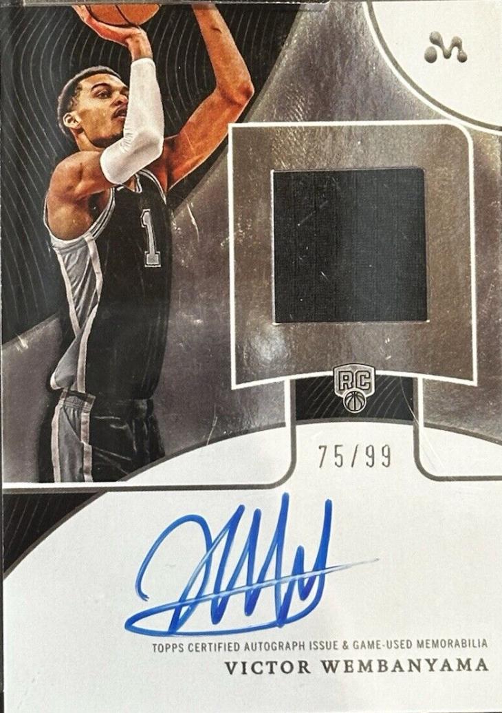 Victor Wembanyama #WAR-7 Basketball Cards 2023 Topps Mercury Victor Wembanyama Autograph Relic