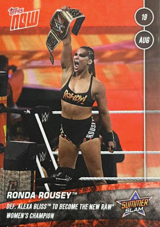 Ronda Rousey #49 Wrestling Cards 2018 Topps Now WWE