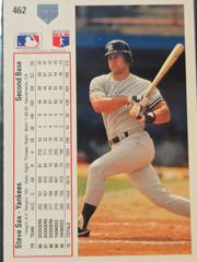 REAR | Steve Sax Baseball Cards 1991 Upper Deck