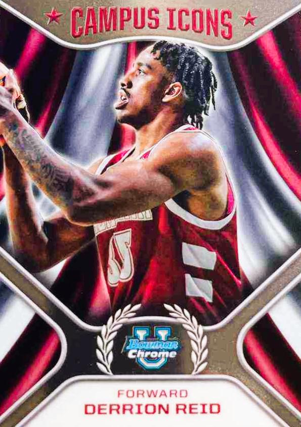 Derrion Reid #CI-10 Basketball Cards 2024 Bowman Chrome University Campus Icons