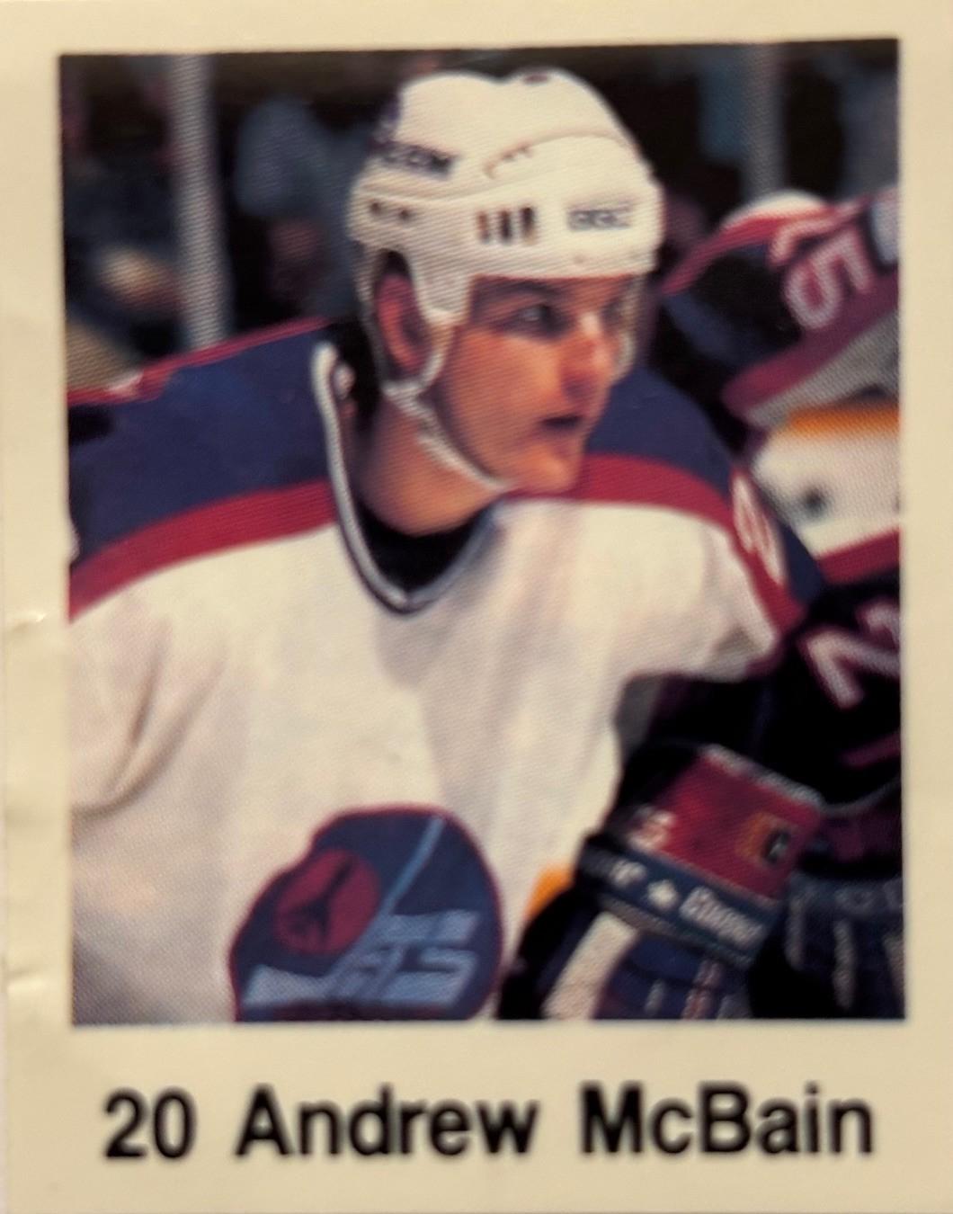 Andrew McBain Hockey Cards 1988 Frito-Lay Stickers