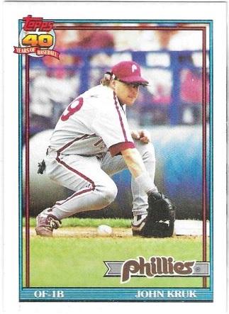 John Kruk #689 1991 Topps Baseball
