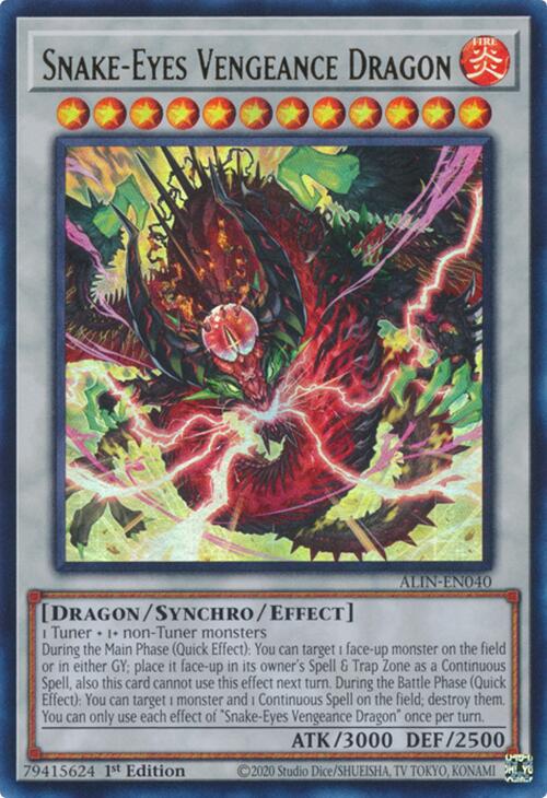 Snake-Eyes Vengeance Dragon ALIN-EN040 YuGiOh Alliance Insight