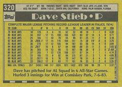 Back Of Card | Dave Stieb Baseball Cards 1990 Topps