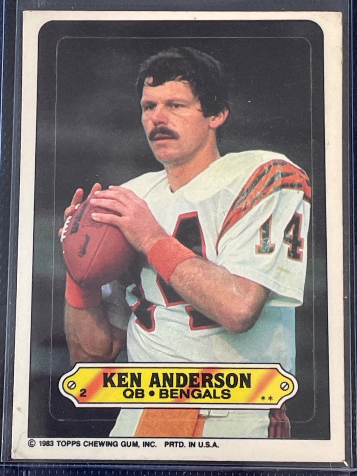 Ken Anderson #39 Football Cards 1983 Topps Stickers