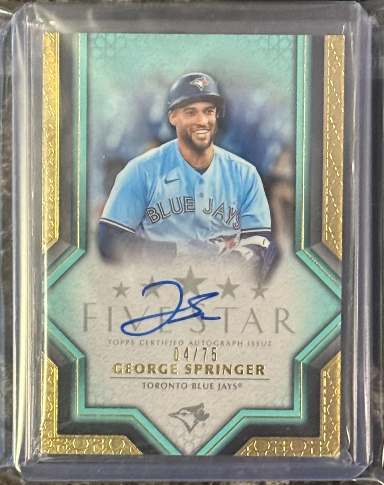 George Springer [Aqua Autograph] #FSA-GSP
