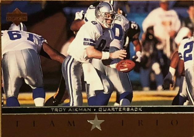 Troy Aikman #TT40 Football Cards 1996 Upper Deck Team Trio