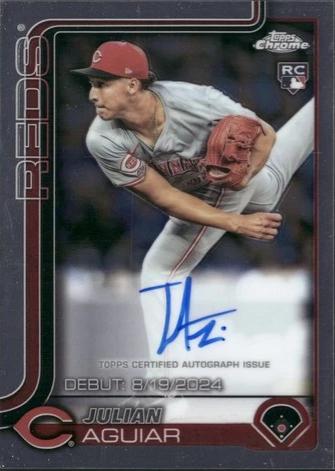 Julian Aguiar #CRDA-JA 2025 Topps Chrome Update Rookie Debut Autograph Baseball