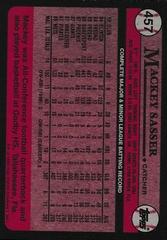 Back Of Card | Mackey Sasser Baseball Cards 1989 Topps
