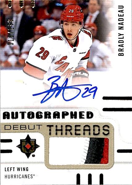 Bradly Nadeau #ADT-BN 2024 Ultimate Collection Autograph Debut Threads Hockey