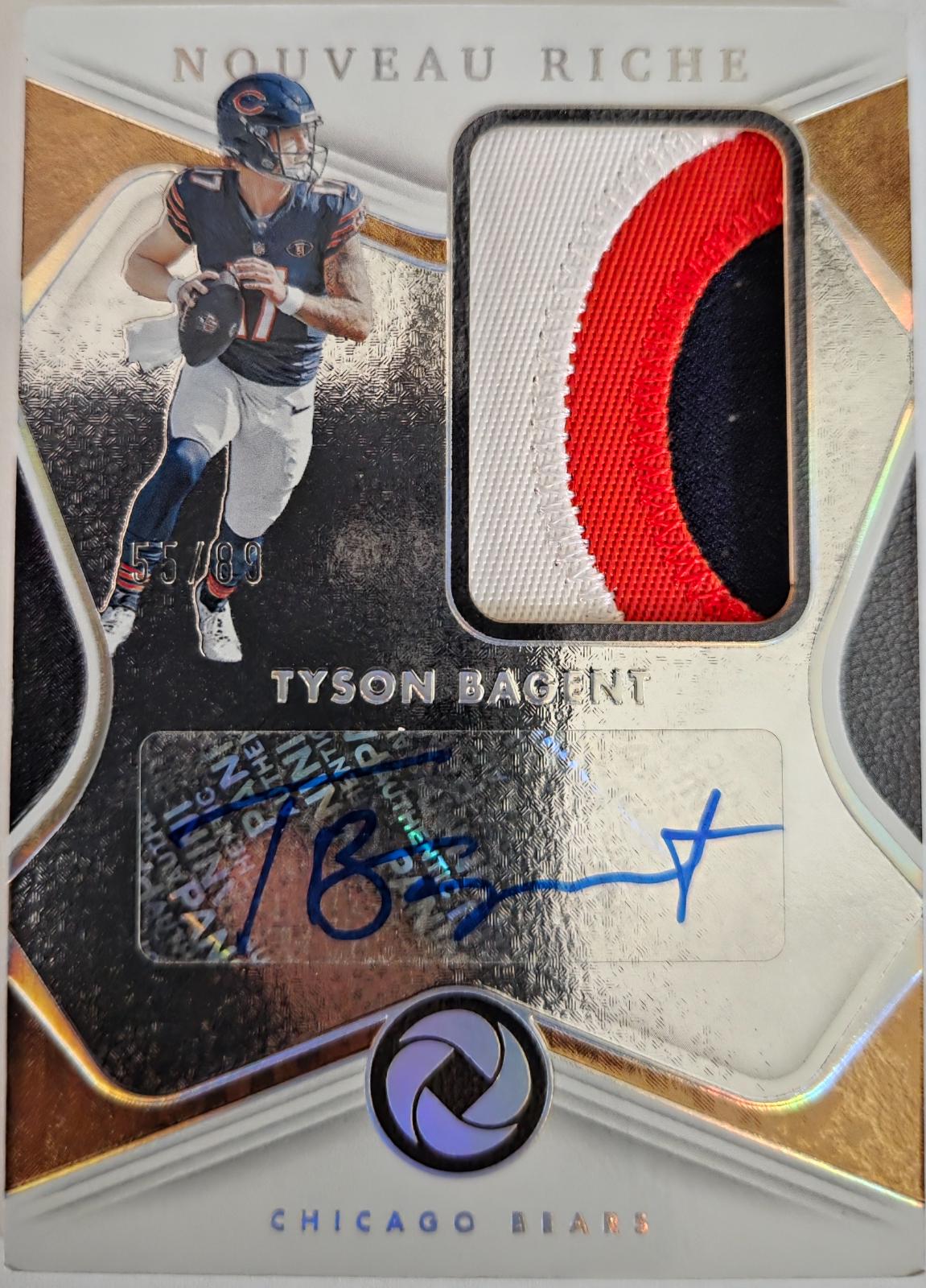 Tyson Bagent #NRP-TBT 2024 Panini Gold Standard Nouveau Riche Patch Autographs Football