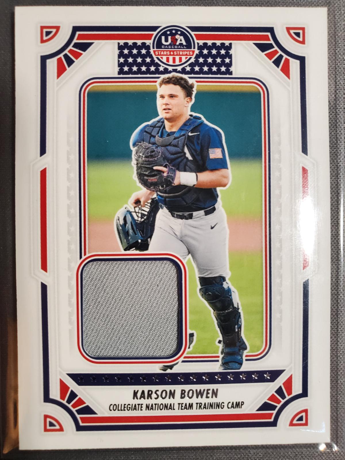 Karson Bowen #USA-KB Baseball Cards 2024 Panini Stars & Stripes USA Materials