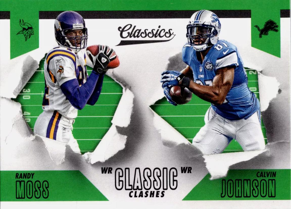 Randy Moss, Calvin Johnson #12 Football Cards 2018 Panini Classics Classic Clashes