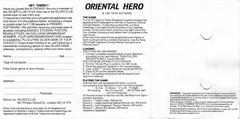 Full Cover Inside | Oriental Hero ZX Spectrum