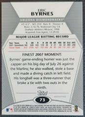 Back | Eric Byrnes [Refractor] Baseball Cards 2008 Finest
