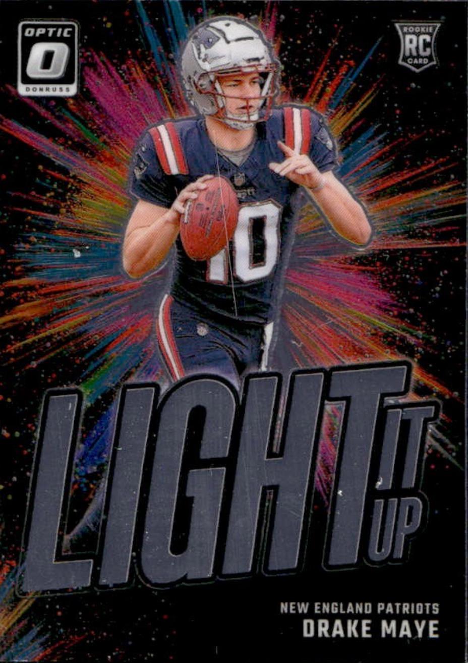 Drake Maye #7 Football Cards 2024 Panini Donruss Optic Light It Up