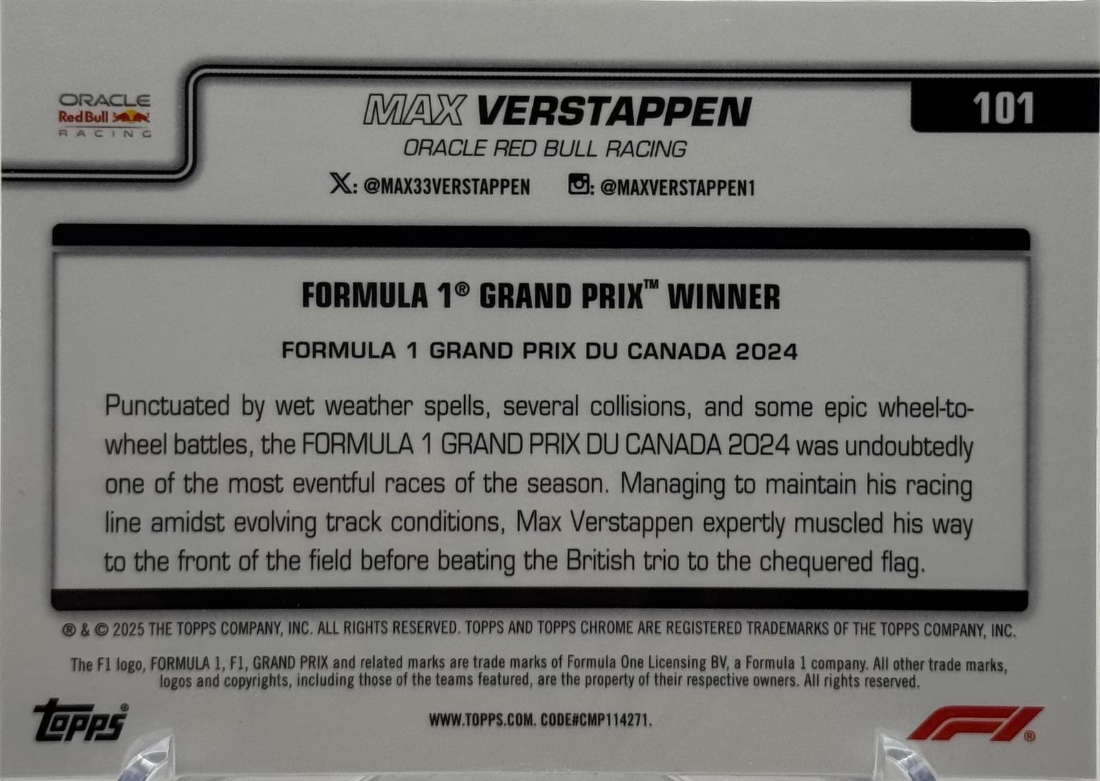 Max Verstappen [Gold Checker Flag Refractor] #101 Prices | 2025 Topps ...