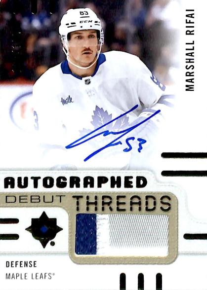 Marshall Rifai #ADT-RI 2024 Ultimate Collection Autograph Debut Threads Hockey