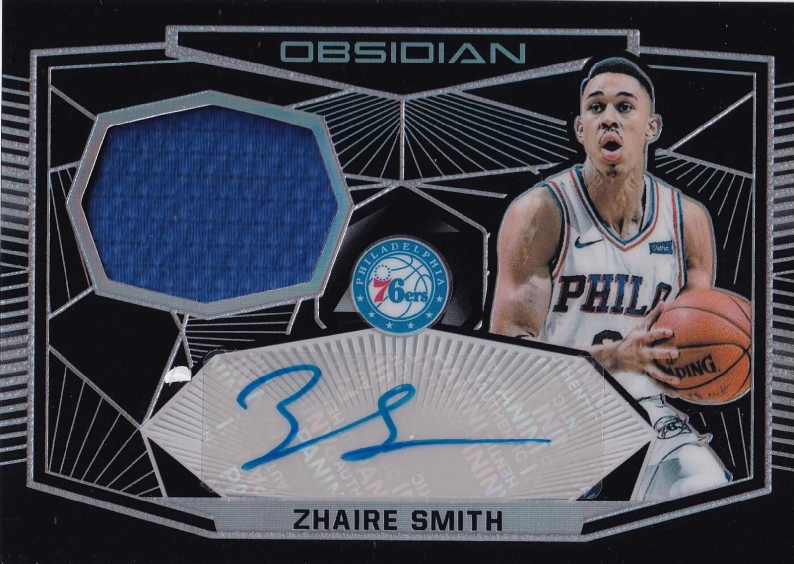 Zhaire Smith #ZSM 2018 Panini Obsidian Rookie Jersey Autographs Basketball