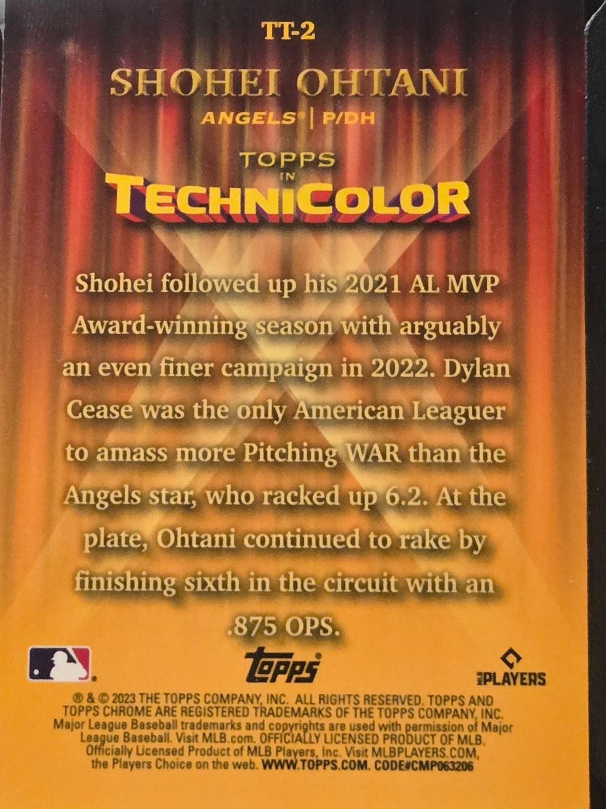 Shohei Ohtani #TT-2 Prices | 2023 Topps Chrome in Technicolor ...