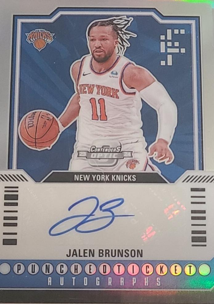 Jalen Brunson #6 Basketball Cards 2023 Panini Contenders Optic Punched Ticket Autograph
