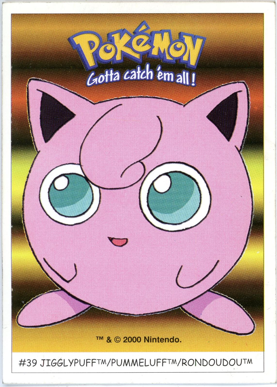 Jigglypuff #39 Pokémon Card from Pokemon 2000 Dunkin Boomer Set 