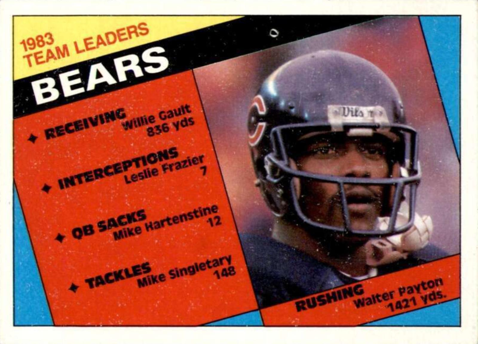 Bears Team Leaders: Walter Payton #221 Football Cards 1984 Topps