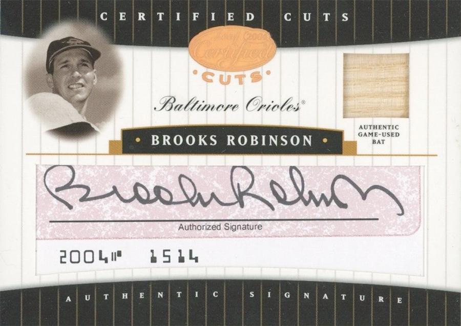 Brooks Robinson #CC-6 2004 Leaf Certified Cuts Check Signature Baseball