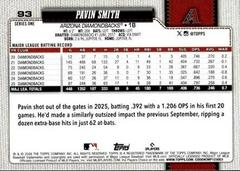 Back Of Card | Pavin Smith Baseball Cards 2026 Topps