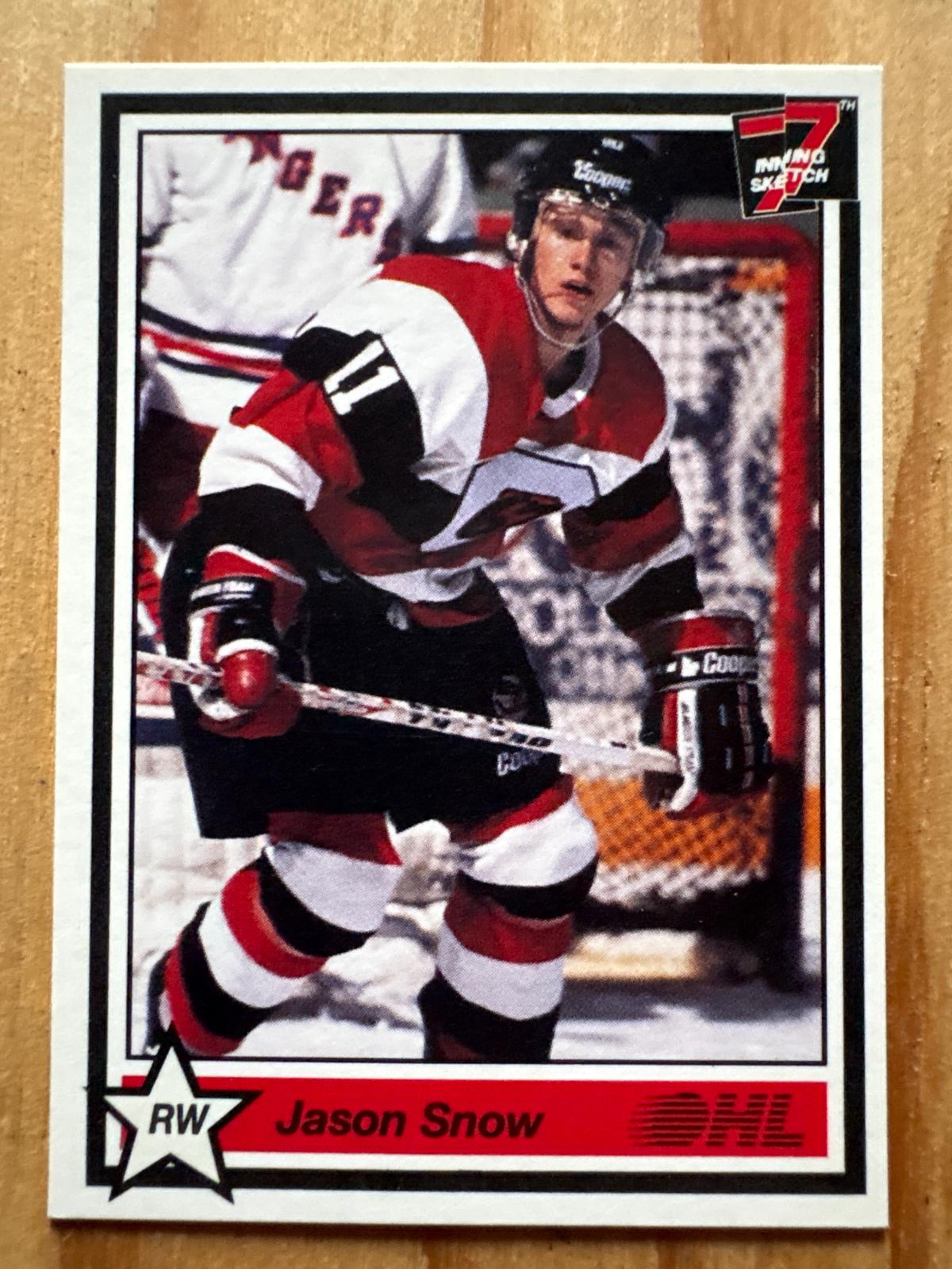 Jason Snow #96 1990 7th Inning Sketch Ohl Hockey