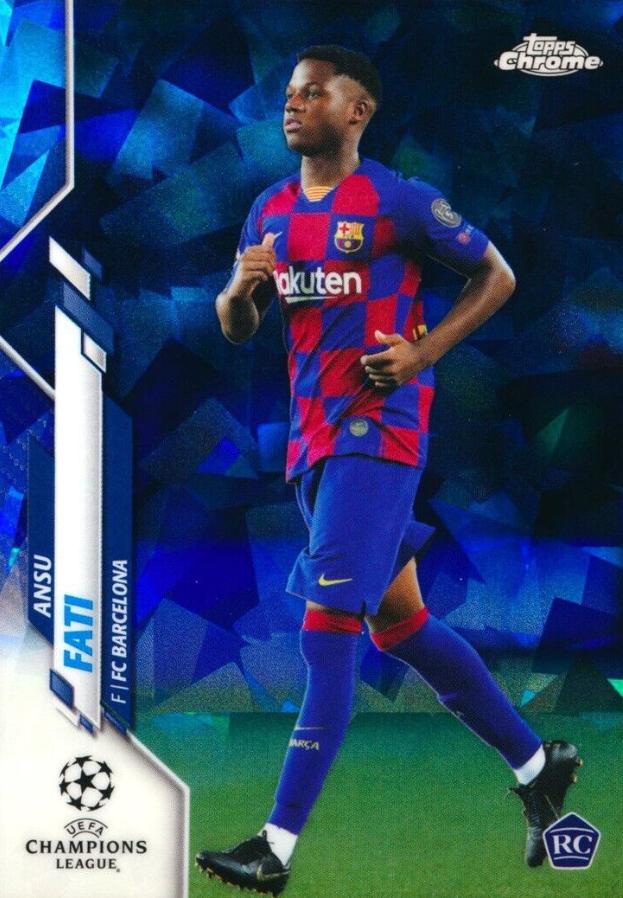 Ansu Fati #45 Soccer Cards 2019 Topps Chrome UEFA Champions League Sapphire