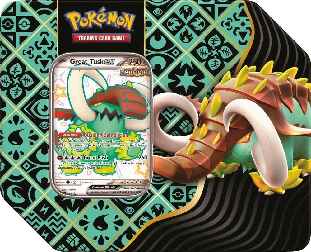 Sealed Great Tusk Ex Tin Pokemon Paldean Fates