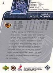 Back Of Card | Milan Hnilicka Hockey Cards 2002 Upper Deck
