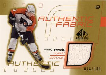 Mark Recchi #AF-MR 2001 Sp Game Used Authentic Fabric Hockey
