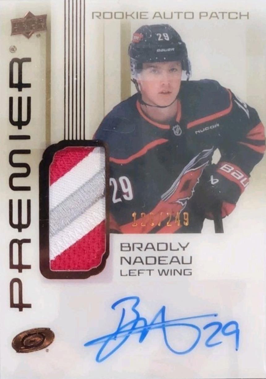 Bradly Nadeau #AR-BN 2024-25 Upper Deck Premier Hockey Acetate Auto Patch Rookies