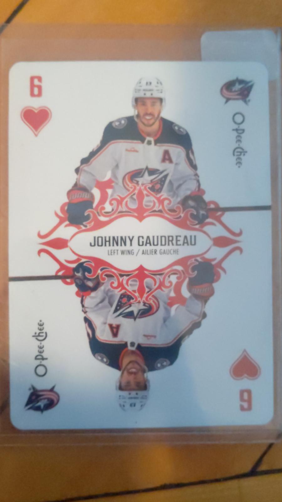 Johnny Gaudreau #6-HEARTS Hockey Cards 2023 O-Pee-Chee Playing Cards
