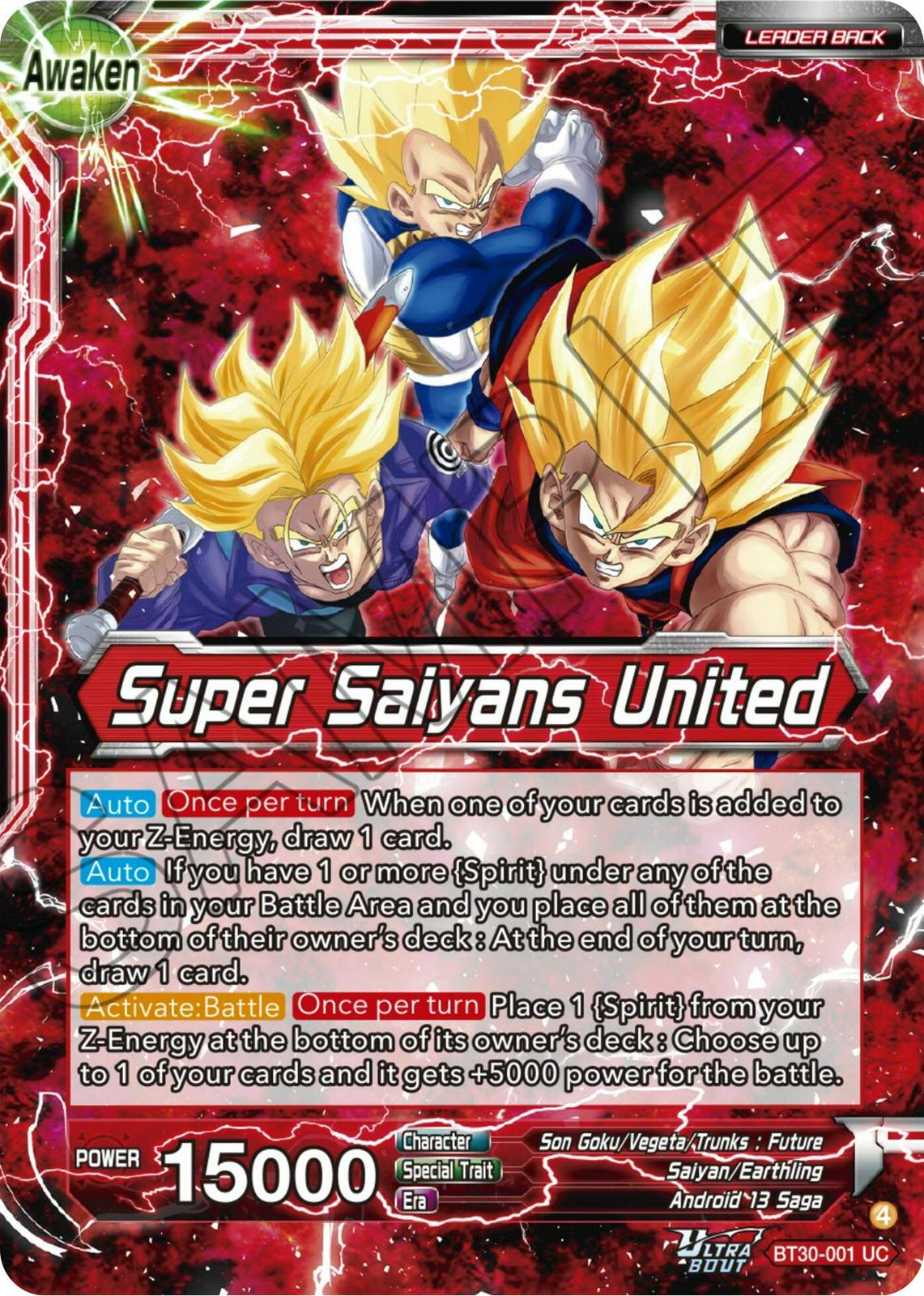 ドラゴンボール 英語 BT30 SLR Super Saiyans United Son Goku, Vegeta, & Trunks // Super Saiyans United [Foil] BT30-001