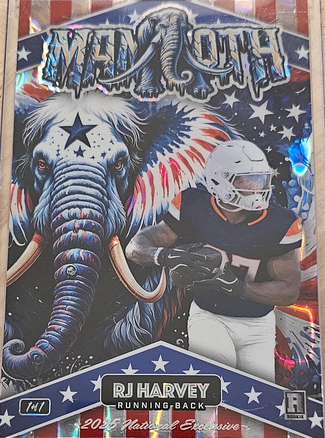 RJ Harvey #DMMMC03-RH 2025 Wild Card Patriotic Mammoths Football