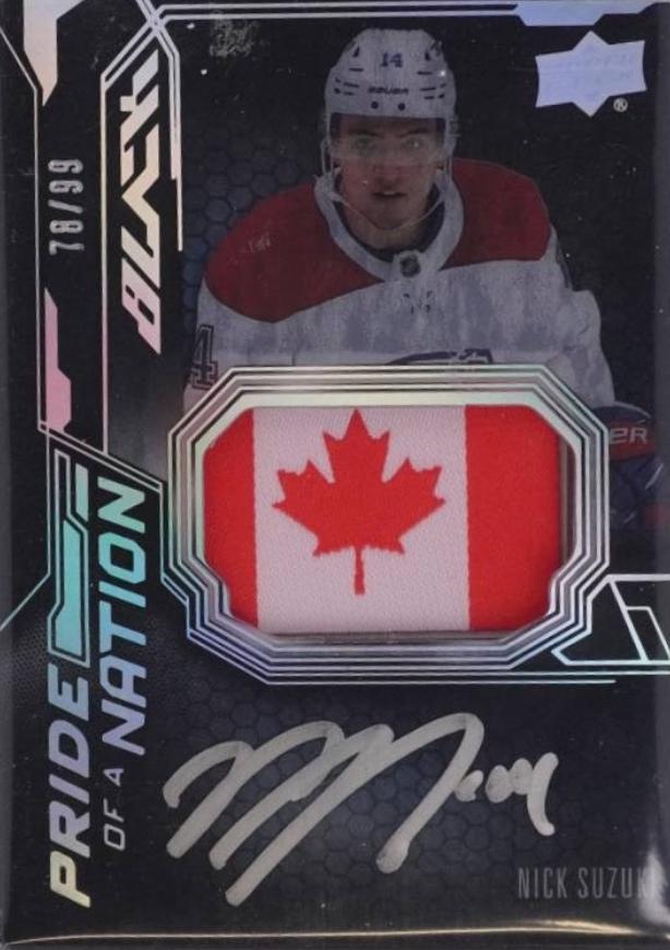 Nick Suzuki #PON-NS 2022 Spx UD Black Pride Of A Nation Autographs Hockey