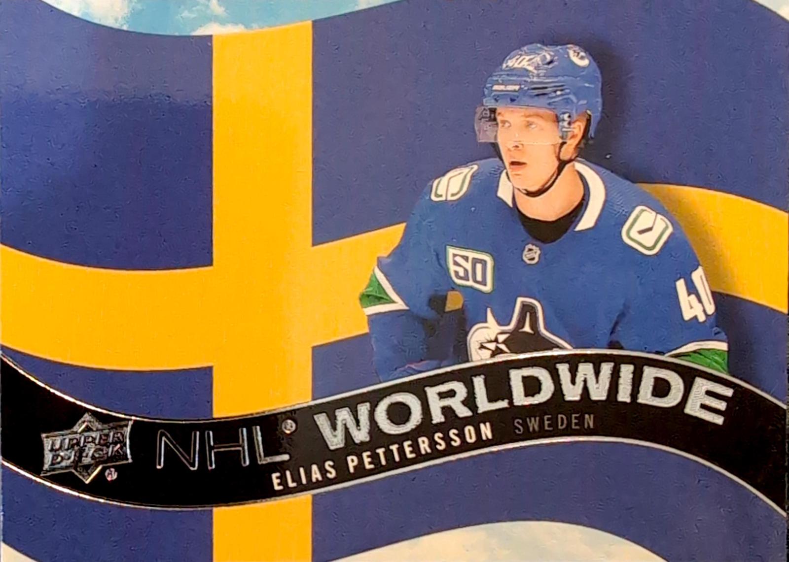 Elias Pettersson #WW-5 Hockey Cards 2020 Upper Deck NHL Worldwide