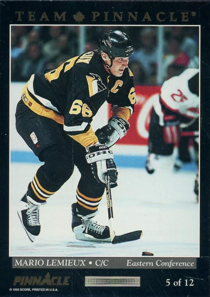 mario lemieux #5 Hockey Cards 1993 Pinnacle Team Pinnacle
