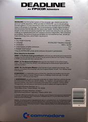 Cardboard Folder Back Cover | Deadline Commodore 64