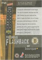 Back Of Card | Ray Bourque Hockey Cards 2003 Upper Deck Victory Freshman Flashback