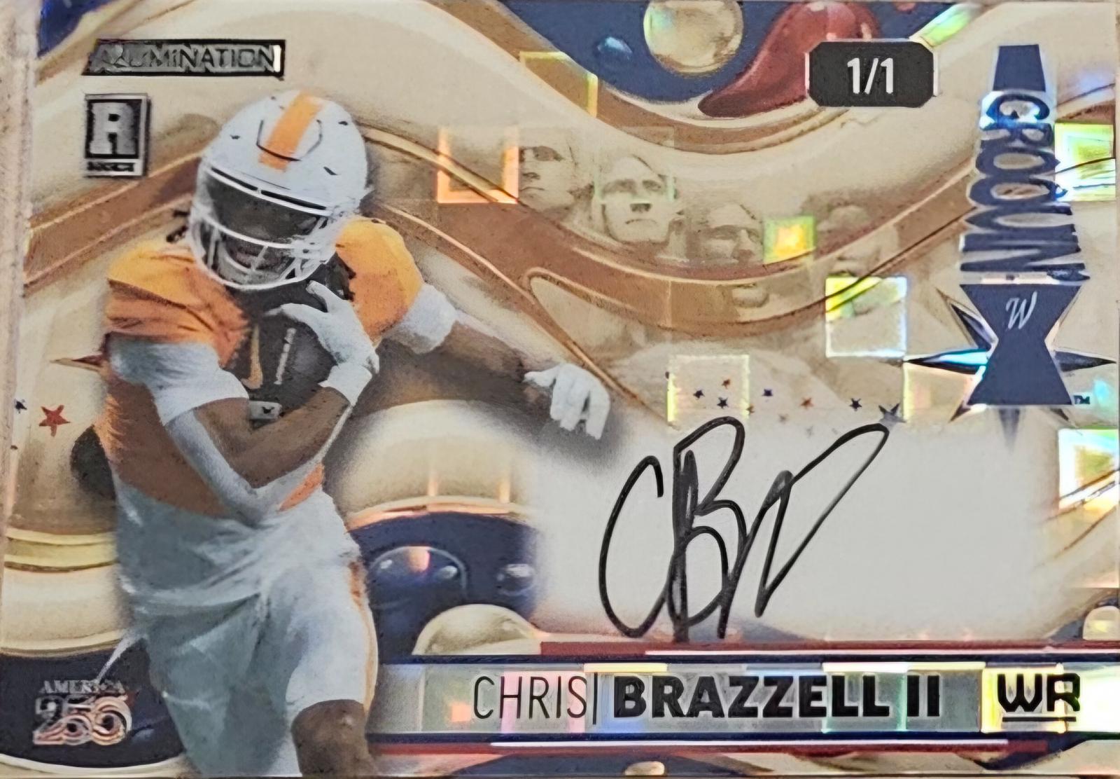 Chris Brazzell II #A-AG-CG 2026 Wild Card Alumination Just The Hits 250th Football