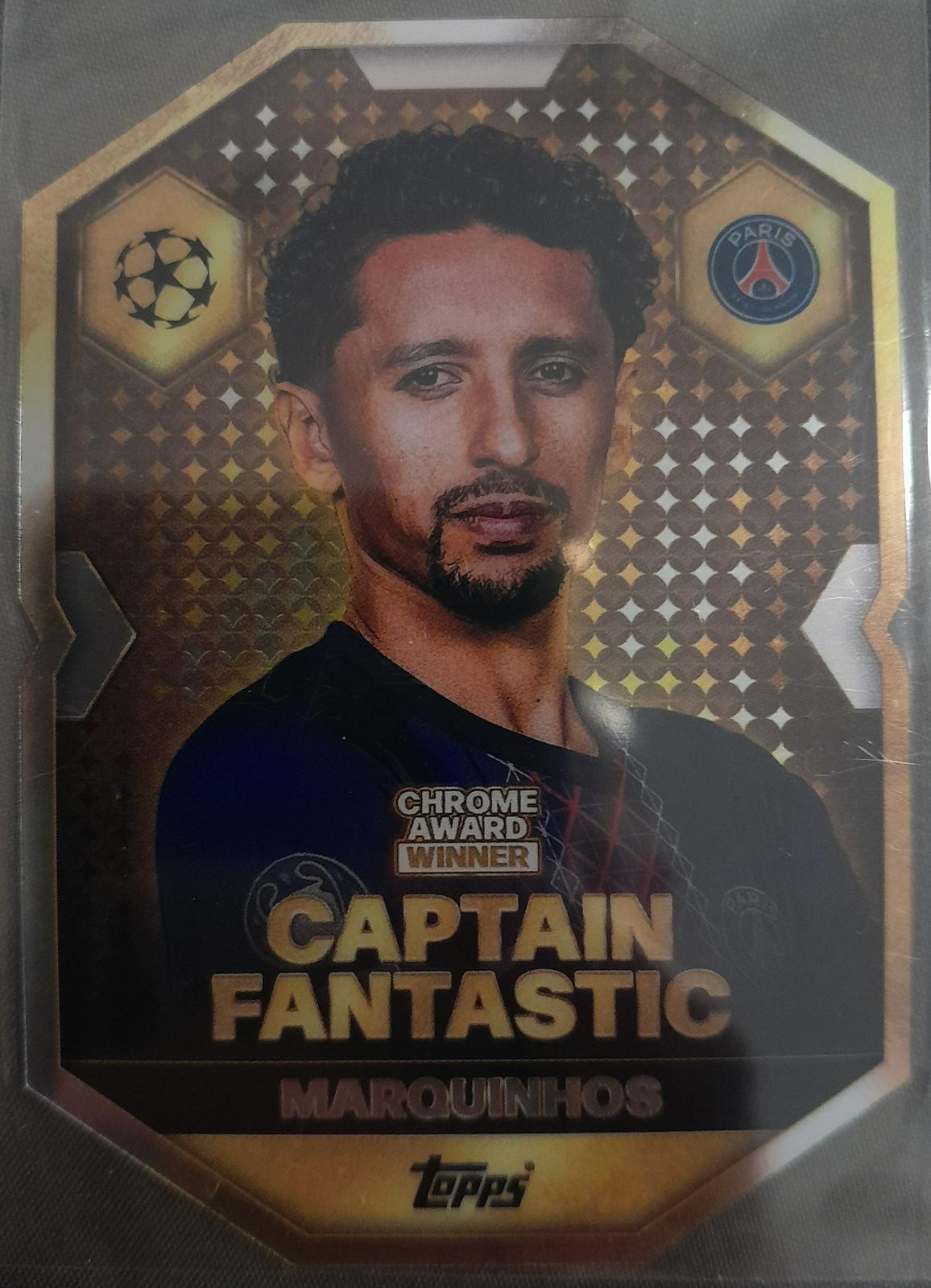Marquinhos #CA18 2025 Topps Match Attax UEFA Chrome Award Winner