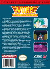 Back Cover | Wurm Journey to the Center of the Earth NES