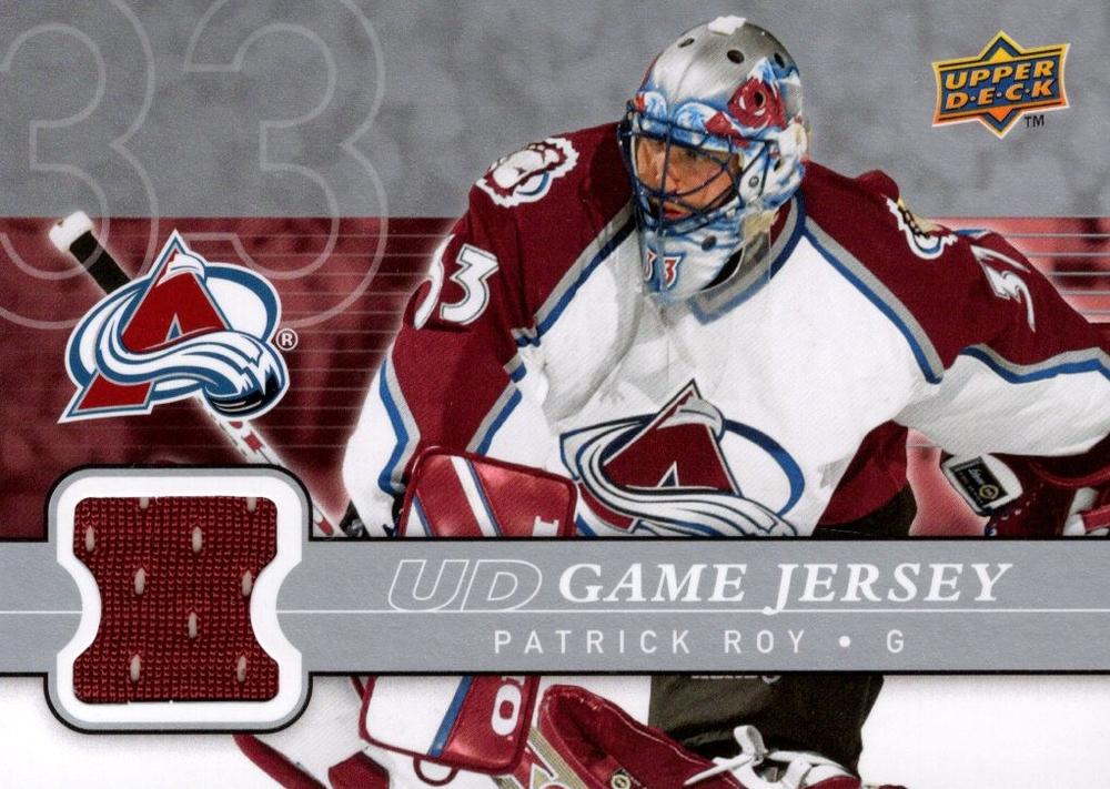 Patrick Roy #GJ2-RO 2008-09 Upper Deck Hockey UD Game Jerseys