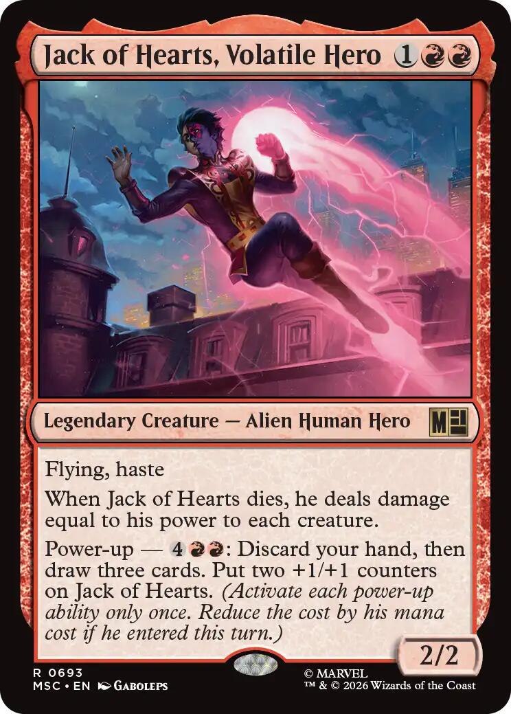 Jack of Hearts, Volatile Hero (Magic Marvel Super Heroes Commander)