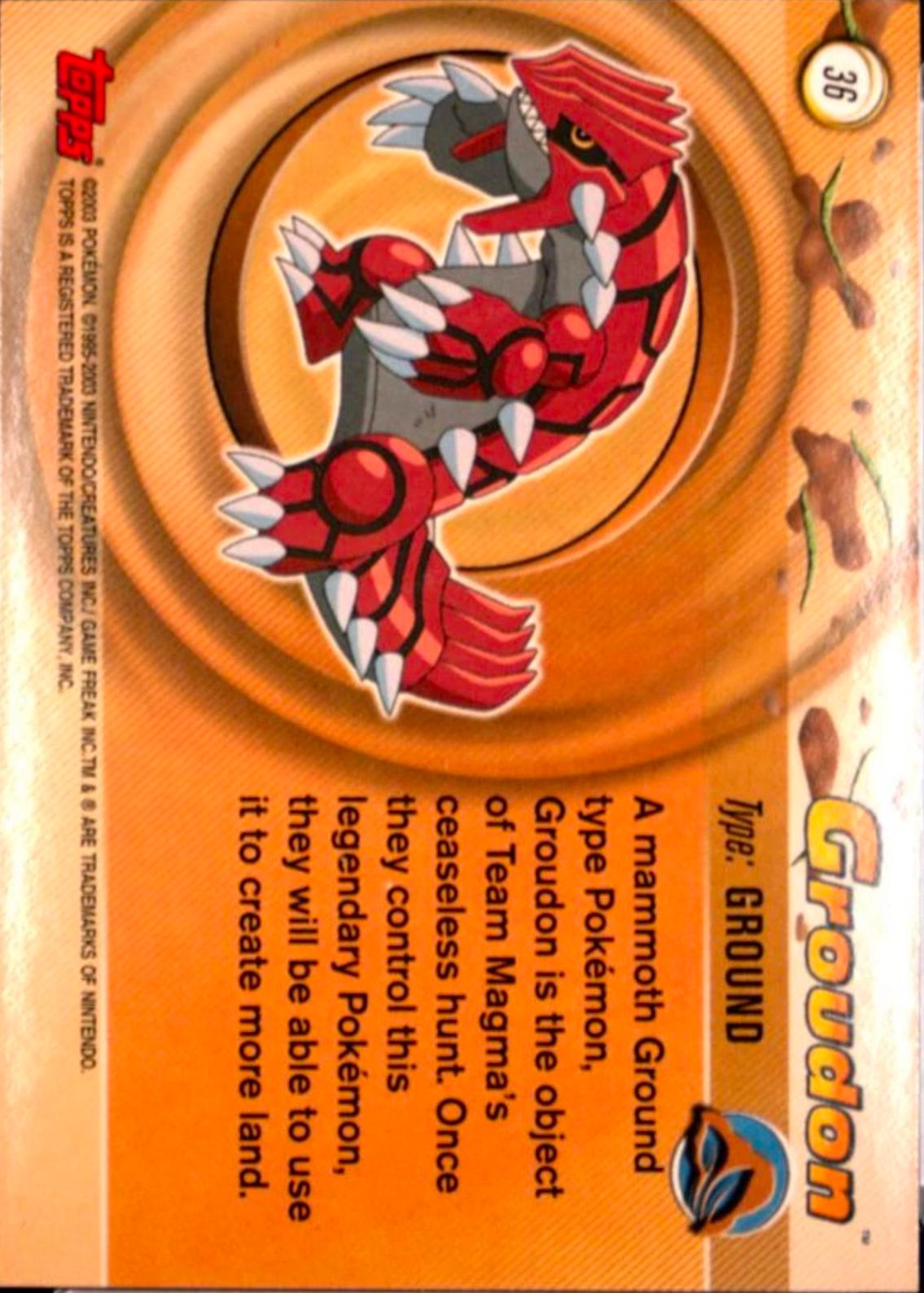 Groudon [Foil] #36 Prices | Pokemon 2003 Topps Advanced | Pokemon Cards