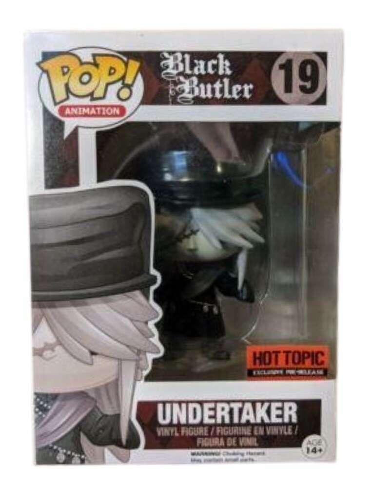 Undertaker #19 Black Butler Funko Pop Hot Topic Pre-Release Hot Topic exclusive box and figure